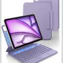 Dexnor Keyboard Case for iPad Air 11 inch (M3 2025/M2 2024) & iPad Pro 11 (4th/3rd/2nd/1st Gen) & iPad Air 5th/4th Gen Case with Keyboard Ultra-Thin Magnetic Detachable Trackpad Backlit, Purple