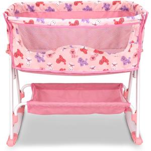 ANIVIA Doll Bed Furniture 2 Function Toy Doll Swings Together for 18 inches Baby Dolls, Baby Doll Crib with Bottom