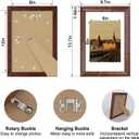 iRahmen 8x12 Vintage Picture Frame with Mat 6x8 - High Definition Real Glass Wooden Photo Frames for Tabletop Display and Wall Mounting (Brown, Set of 4)
