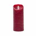 Sterno Home Expressions Flameless Wax Rustic Pillar Candle - Red, 3 x 7 in