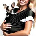 Race&Herd Cat Dog Sling Carrier 15-20 Lbs, Dog Slings for Small Dogs, Pet wrap for Small Dogs Carrier Sling, Puppy Sling Carrier for Small Dogs 0-15 Lbs (Wrap, Charcoal)
