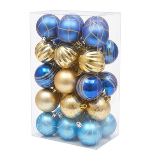 SHareconn 30ct 2.36 Inch Christmas Tree Balls Ornaments, Colored Shatterproof Plastic Decorative Baubles Decorations for Xmas Tree Decor Holiday Party Wedding Decoration (Red & Green Gold, 60mm)