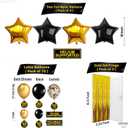 KatchOn, Black and Gold Party Decorations Set - Huge, Pack of 89 | Black and Gold Balloon Arch Kit with Gold Fringe Curtain Backdrop | Graduation Decorations 2025, Black and Gold Birthday Decorations