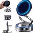 Vacuum Magnetic Phone Holder One-Handed Operation Foldable Adjustable Magnetic Phone Holder 360Rotation for Car/Bathroom/Gym/Kitchen Multi-Scene Application (Black)