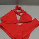 Bikini Sets for Women Sexy Halter Triangle String Bikini Cheeky V Cut High Waisted Thong Swimsuits 2 Piece, Bottoms L size, Top M Size