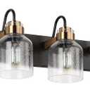 PRESDE Vintage Bathroom Vanity Light Fixtures Bronze Brushed Black Vanity 5 Light for Bathroom Wall Lighting (Oil Rubbed Bronzewith bubbles)