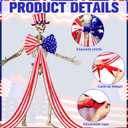 Shinymoon 2 Pcs 4th of July 12 ft Skeleton Costume Set Giant Clothes Outfit Accessories Hat and Corsage Bow