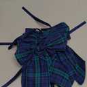 AIMUDI Christmas Tree Bows 10×20'' Navy Blue Green Plaid Bows for Gift Wrapping Wreath Bows with Wire Edge Premade Gift Bows for Craft Present Fireplace Holiday Christmas Decorations, 2 PCs