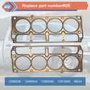 2 Pcs Cylinder Multi Layer Head Gasket For LS1 LS6 V8 4.8L 5.3L 5.7 Liter Engine Compatible With Chevy/GMC/Buick/Cadillac/Pontiac/Hummer/Saab Vehicle 1998-2019, Replace#12589226 12498544 98544