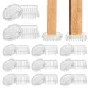 Coloch 24 Pack Carpet Protectors Spiked Caster Cups, Plastic Furniture Caster Cups Clear Round and Square Spiked Furniture Cups for Chair, Table, Sofa, Bed, Furniture