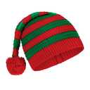 Zando Christmas Hats for Women Men Santa Hats Adult Knitted Christmas Beanie Hat Xmas Party Hat Funny Christmas Hat with Pom Pom Santa Hat Christmas Accessories for Women Red Green Stripes One Size