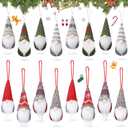 Skylety 8 Pieces Christmas Gnome Ornaments for Tree Christmas Tree Hanging Decorations Dolls Scandinavian Swedish Tomte Gnomes Handmade Plush Santa for Home Tabletop Party Decor