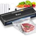 Precision Food Vacuum Sealer Machine, Powerful Automatic vacuum sealer for food Preservation Saver, Easy to Use, One-Touch Operation Food Vacuum Sealing Machine, Built-in Cutter & Hose, 2 Bags Rolls