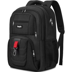 SKAYPIBS BLACK BACKPACK FOR MEN WOMEN, SCHOOL BACKPACK FOR BOYS TEENS, 15.6 INCH LAPTOP BACKPACKS WITH USB PORT, WATER RESISTANT BOOK BAG, WORK COLLEGE STUDENT BOOKBAG, TRAVEL BACKPACK.