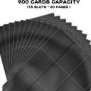 900 Pockets Trading Baseball Card Sleeves Binder, 50 Pages Double-Sided Protector Sports Card Binder Fit for MTG YU-GI-OH Cards, Football Cards, Game Cards, Standard Sized Cards for 3-Ring Binder