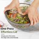 Freshmage Plastic Mixing Bowls with Lids - 6 Piece Nesting Bowls Set with One-Press Easy-Cover Lids, Large Salad Bowl for Baking, Preparing, Serving and Storing, Dishwasher & Microwave Safe, Multi-Size Combination