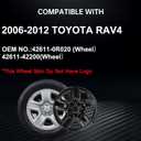 Wheel Skins Compatible with Toyota RAV4 2006-2012 17-inch Wheel Covers Set of 4pcs (Glossy Black)