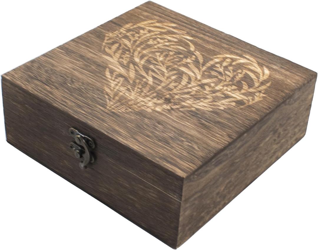 Wooden Memory Keepsake Boxes With Hinged Lids, Floral Heart Engraved Keepsake Boxes, Decorative Storage Box, Memory Box for Keepsakes for Wedding Memory Birthday Valentines Day, 7.5 x 7.5 x 2.8 Inch