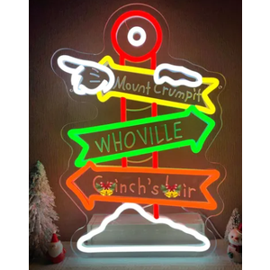 Adjustable Neon Grinch Christmas Sign for Wall Decoration MultiColor