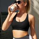 RUNNING GIRL Sports Bras for Women, Medium-High Impact Running Strappy Sports Bra with Removable Pads (XL)