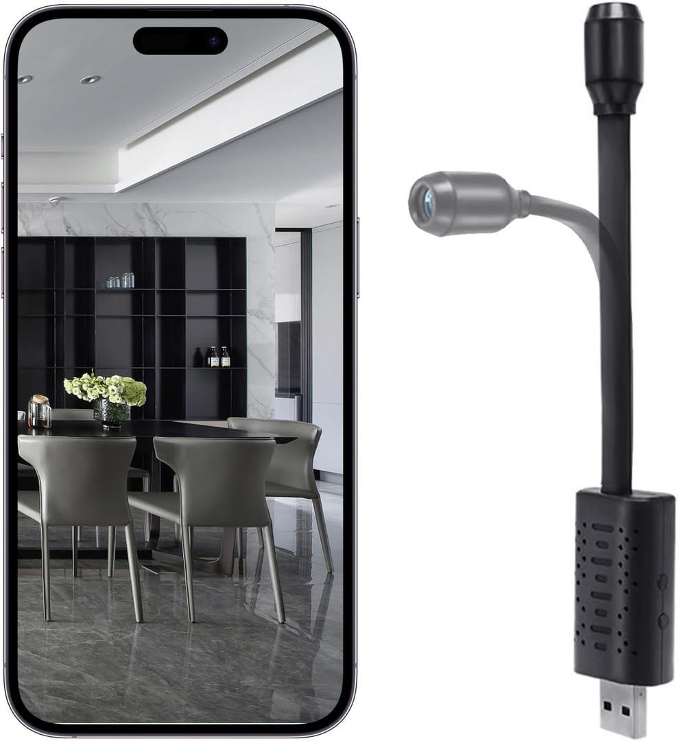 USB Security Camera Wireless, WiFi Wireless Small Camera, Home Security Cameras for Pet, Baby with Motion Detection, App Control