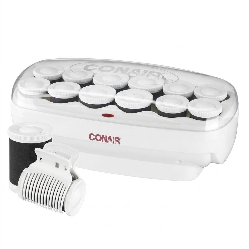 Conair Hot Rollers for Long, Medium & Short Hair, 12 Ceramic Flocked 1-Inch and 1-Inch Heated Hair Rollers with Clips, Hot Curlers for Women, Volume & Curls
