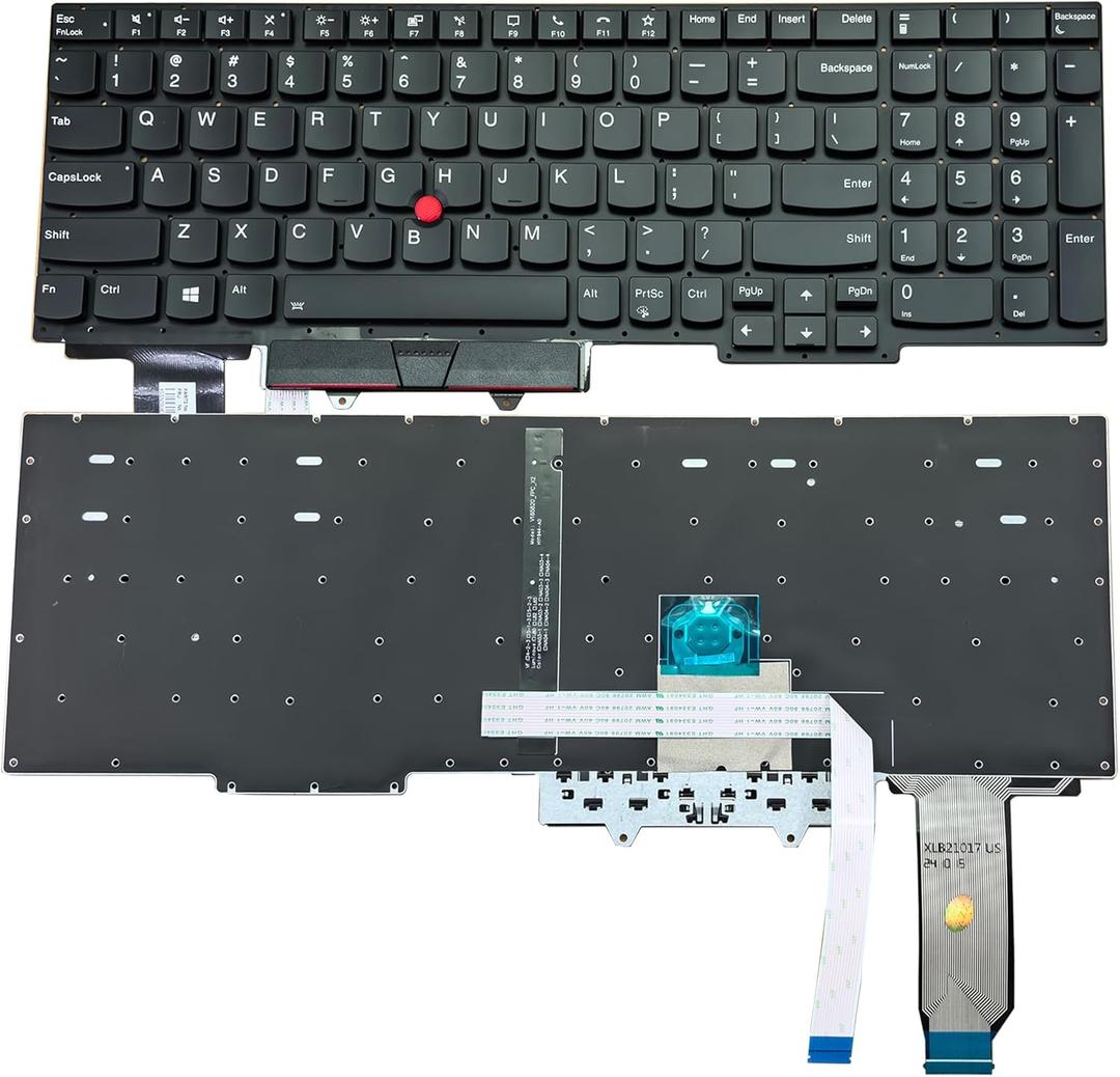 BestParts Backlit Laptop Keyboard Replacement for Lenovo Thinkpad E15 Gen 2 Gen 3 Gen 4, R15 Gen 2 Gen 3 Gen 4 US Layout with TrackPoint Black Without Frame