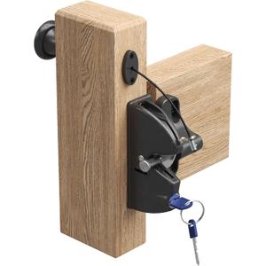 Drawstring Locking Gate Gravity LatchThe Other Side can Also be Opened, Key Lockable on One Side of Gate, for Metal, Wood, and Vinyl Fences, Black (1, Black)