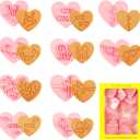 10 Pcs Heart Cookie Cutter Set, 3D Pressable Biscuit Cutter and Stamps, Valentine's Day Cookie Molds Wedding Party DIY Cake Decorating Kit (D)