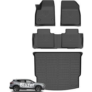 Wayhigh Floor Mats & Cargo Liner for Chevy Blazer 2019-2026 (Not for EV), All Weather TPE Car Mats Waterproof Heavy Duty Floor Liners, Floor Mats Custom Fit for Blazer Accessories
