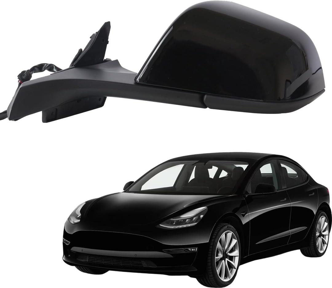 side mirror replacement for Tesla Model 3 2021 2022 2023 2024 2025 Assembly Driver Side for Tesla Model 3 Accessories 51167177128 BLACK (LH) 13 Pin