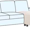 H.VERSAILTEX Ottoman and Sofa Seat Cushion Combined Cover Slipcover Rectangle Sofa Slipcover Fit Length 56'-75' Suitable for L Shaped Seat Cushion Cover or Chaise Part Cover Stretch Thick Soft - Ivory