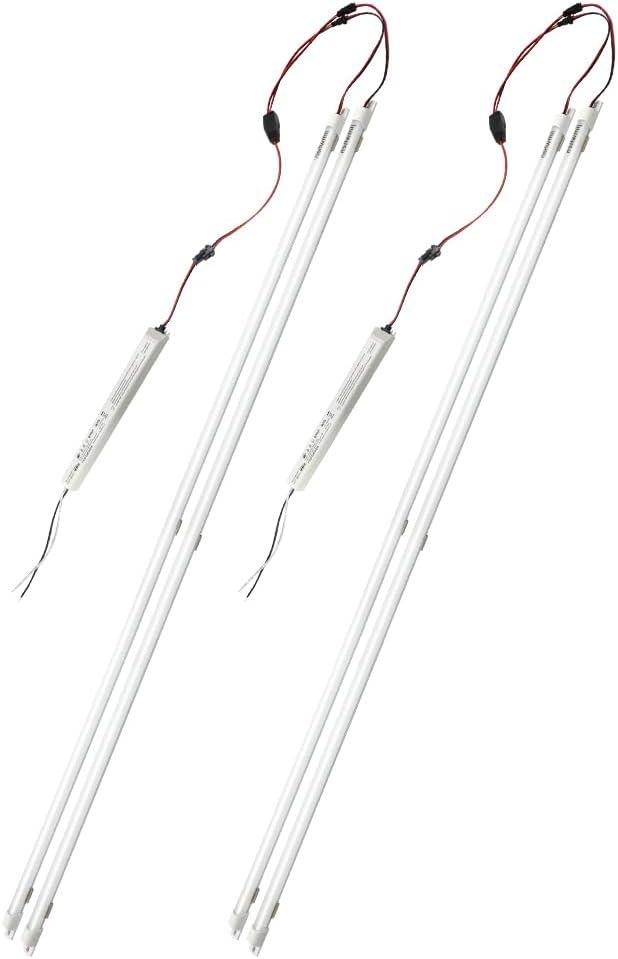2Pack 4FT LED Retrofit Kits, 24W Magnetic retrofit kit, 5000K Daylight White, Super Bright 3600LM, No Dimmable, Recessed Fluorescent Replacement Light, Easy Install, Milky Cover