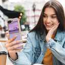 BENTOBEN for Samsung Galaxy Z Flip 6 5G Case, Cute Heart Luxury Gold Plating Slim Flexible TPU Bumper Protective Galaxy Z Flip6 Cover, Women Girls Phone Case for Samsung Z Flip 6 6.7'',Purple