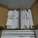 Putros Metal Arch Stand White Wedding Chiara Backdrop Stand Set of 3 (7.2FT,6.6FT,6FT) Square Arched Frame for Birthday Party Decoration