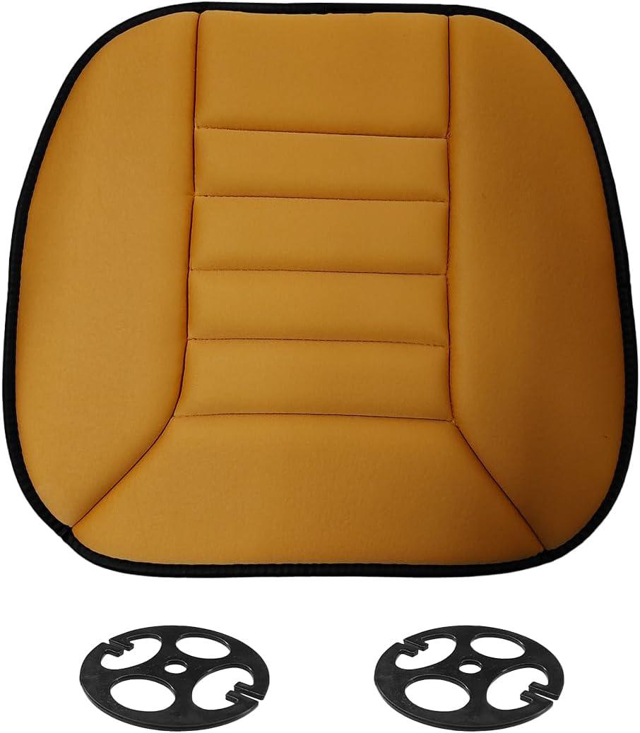 Car Seat Cushion Pad, Memory Foam Automotive Butt Cushion with Non-Slip Silicone Bottom, Breathable Driver Seat Protector for Vehicle, Home and Office Chairs (Orange)