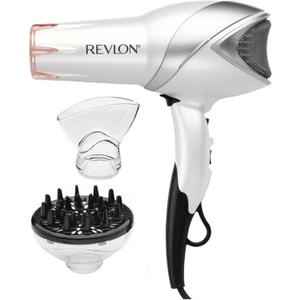 REVLON Infrared Hair Dryer with Diffuser - Ionic Blow Dryer, Diffuser, and Concentrator, Infrared Heat Technology to Prevent Over-Drying for Shiny, Soft Hair with Natural Moisture , White 