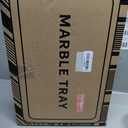 Yew & Tulip 16"x10" White Marble Board with Non-Slip Rubber Feet - Dough Pastry and Cutting Board