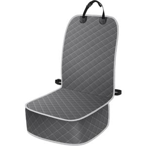 Dog Car Seat Covers, Waterproof Front Seat Cover for Dogs, Scratch-Proof, Nonslip Pet Passenger Seat Cover Protector, Universal Fit for Cars Trucks SUVs, Standard Size, Grey