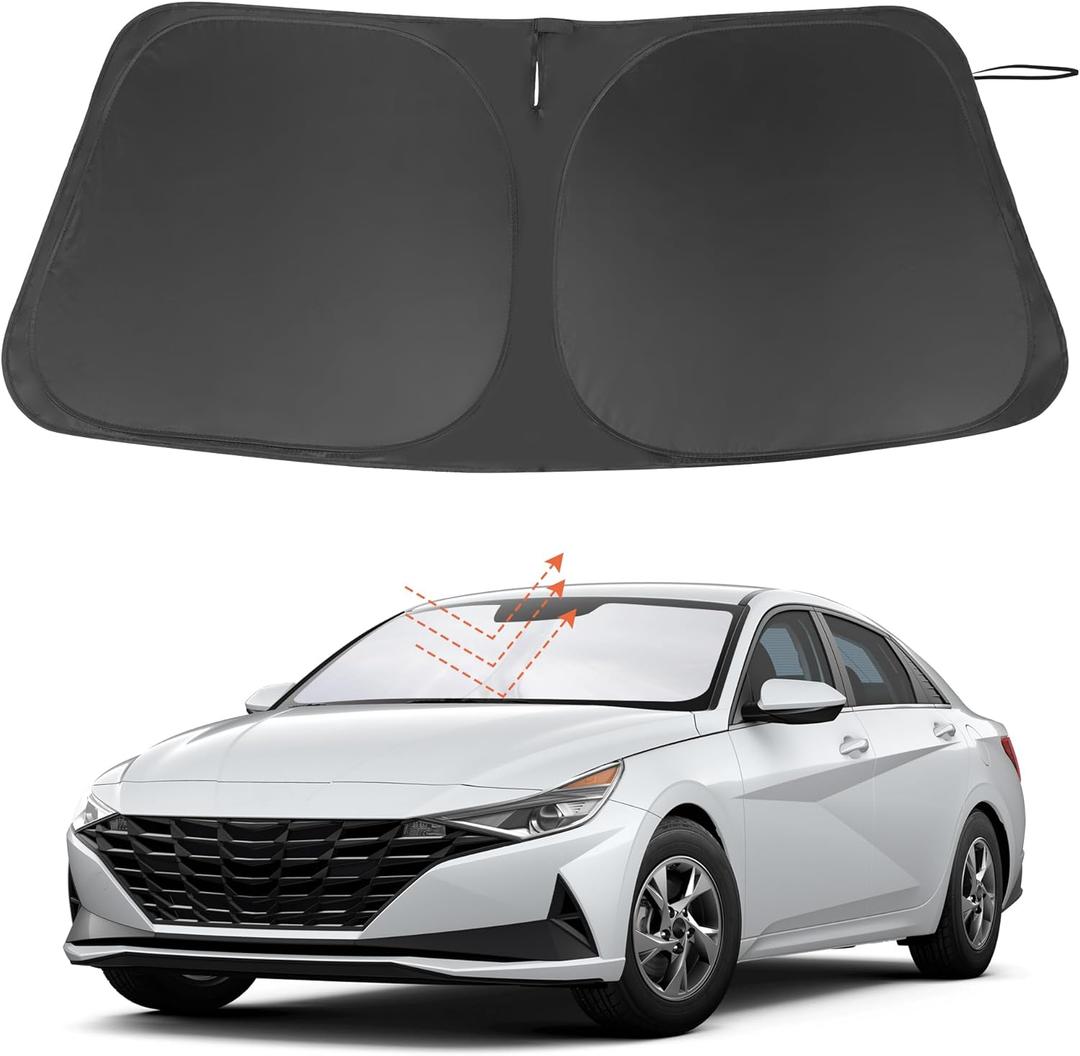 Windshield Sun Shade Custom Fit for 2021 2022 2023 2024 2025 2026 Hyundai Elantra Accessories Foldable Sunshade Sun Blocker Protect Car from Sun Rays & Heat Damage Keep Car Cooler