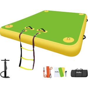 Inflatable Floating Dock for Lakes, Thick and Extra Wide Lake Floats for Adults, Non-Slip Air Dock Platform with Portable Carrying Bag, Floating Platform Island for Pool Beach Ocean