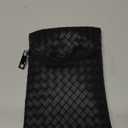 Small Crossbody Women Cell Phone Purse Wallet Bag With Shoulder Strap (Black/Pvc-weave-thin)