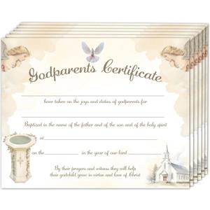 Baptism Certificate for Church, Baby Dedication Certificate, Christening Award Gifts for Baby Boys Girls, Religious Baby Shower Party Decorations Supplies, 25 Pack Baby Baptism Certificate, 12