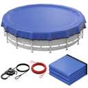 28' Round Heavy Duty Winter Pool Cover for Above Ground Pool, Extra Thick & Durable Above-Ground Pool Cover, Tear Resistant, Reinforced Edges, Easy Install, All-Season Use