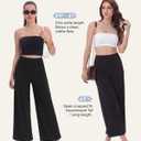 ZOOSIXX Wide Leg Palazzo Pants for Women - High Waist Casual Beach Lounge Pants Loose Flowy Pants Stretchy Trousers (Black, L)