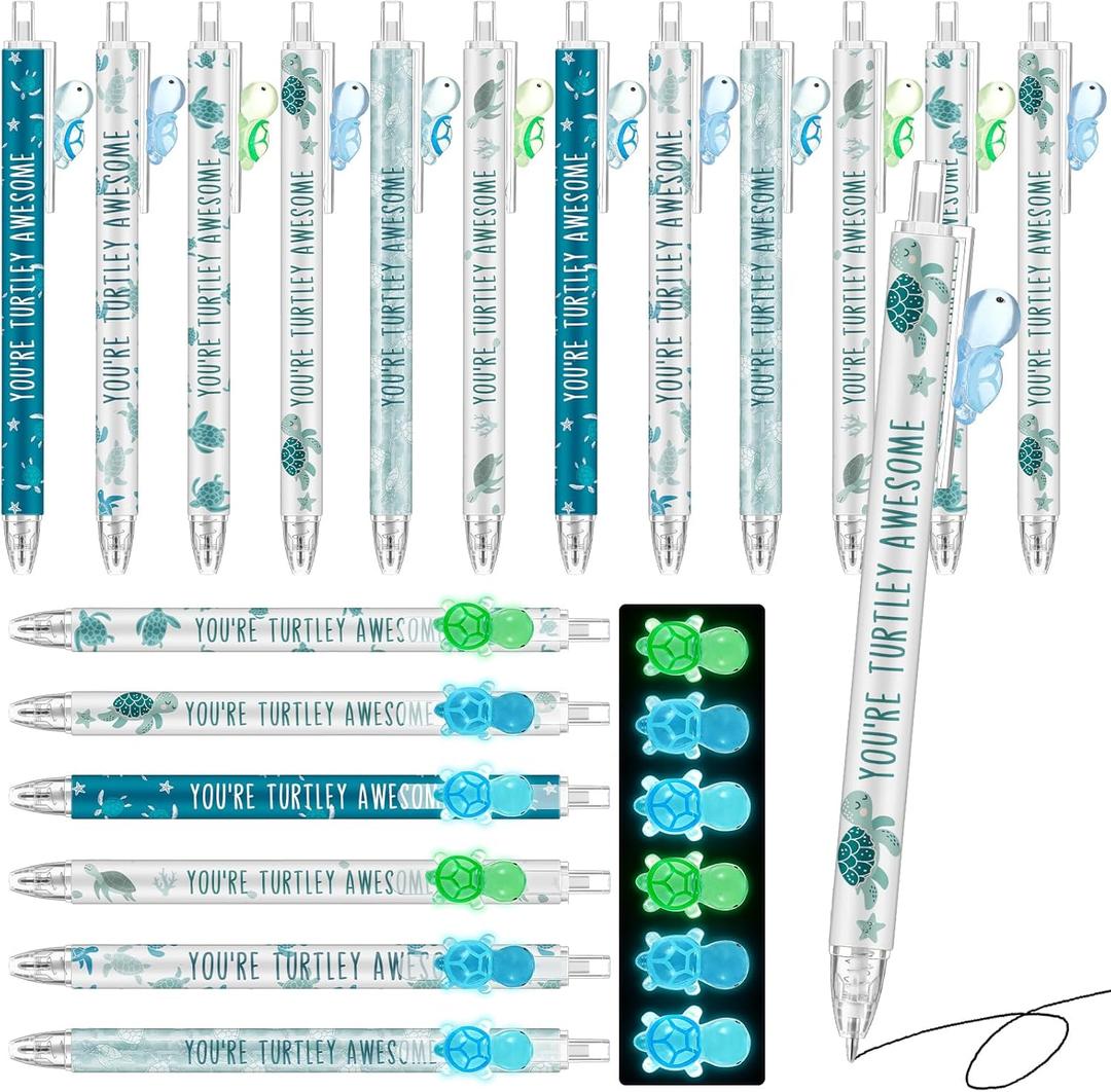 Jetec 60 Pcs Turtle Pens Gifts Inspirational Cute Ballpoint Pens Bulk Motivational Employee Appreciation Gifts Black Ink for Turtle Lovers Thank You Coworkers