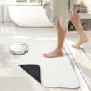Bath Mat,Ultra Thin Bathroom Rugs,Rubber Bath Mats for Bathroom,No Slip Bath Rugs,Quick Dry,Machine Washable,Low Pile,Absorbent,Shower Outside,Sink,Home Decor Accessories.Cream,1'8"x2'8"(20x32inch)