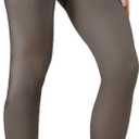 3 x DarkCom Black Fleece Lined High Waisted Winter Warm Thermal Tights for Women (Small-Medium)