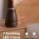 InnoGear Essential Oil Diffuser, Ultrasonic Diffusers for Home Aromatherapy Humidifier for Mother's Gift Bedroom Room 7 Colors LED 2 Mist Mode Auto Off, Brown