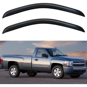 Window Visors Rain Guards for 2007-2013 Chevy Silverado/GMC Sierra 1500 Regular Cab, Window Vent Wind Deflectors Visors Shades for 07-14 Silverado/Sierra 2500HD 3500HD Standard Cab
